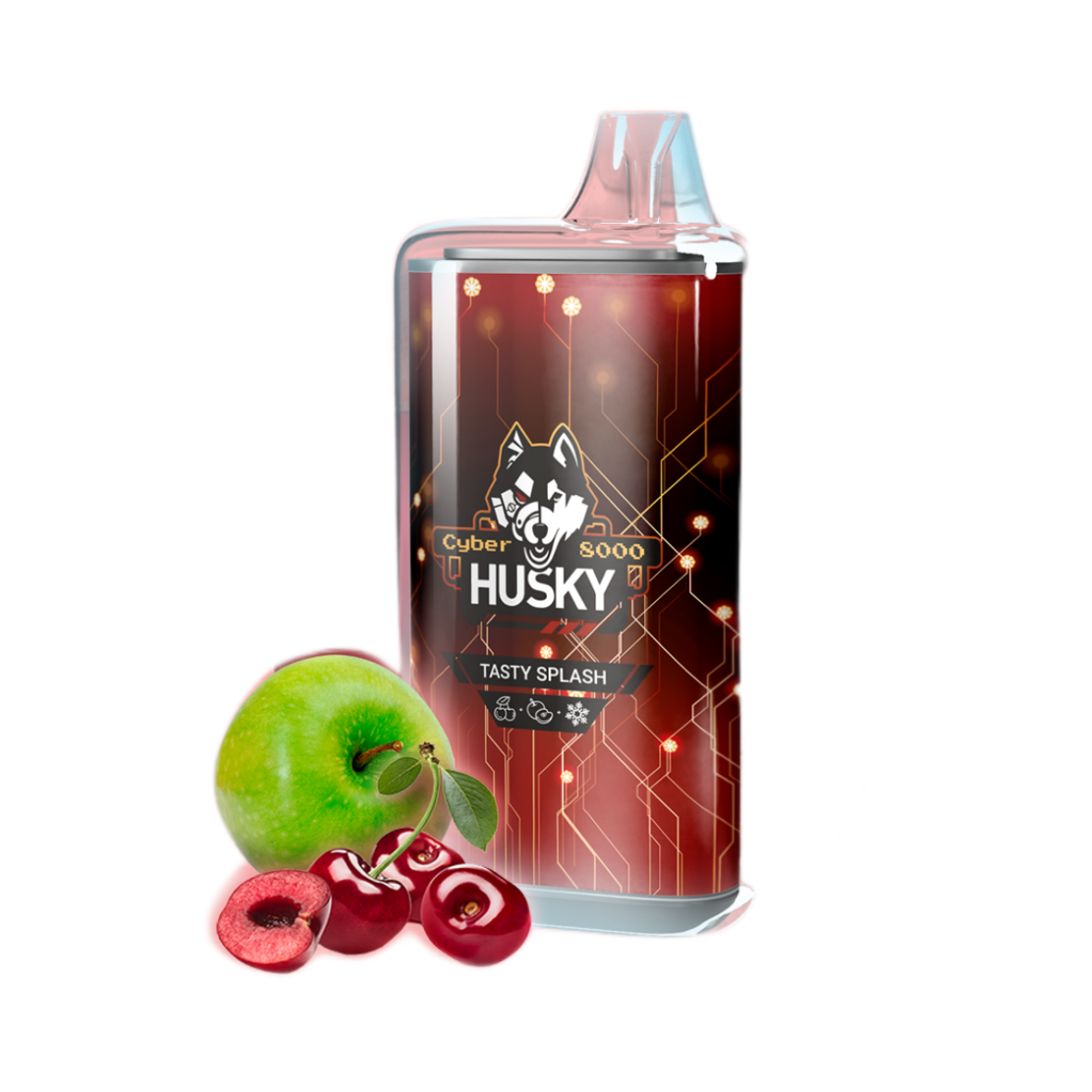 HUSKY CYBER NEW 8000 Вишнево яблочный сок лёд