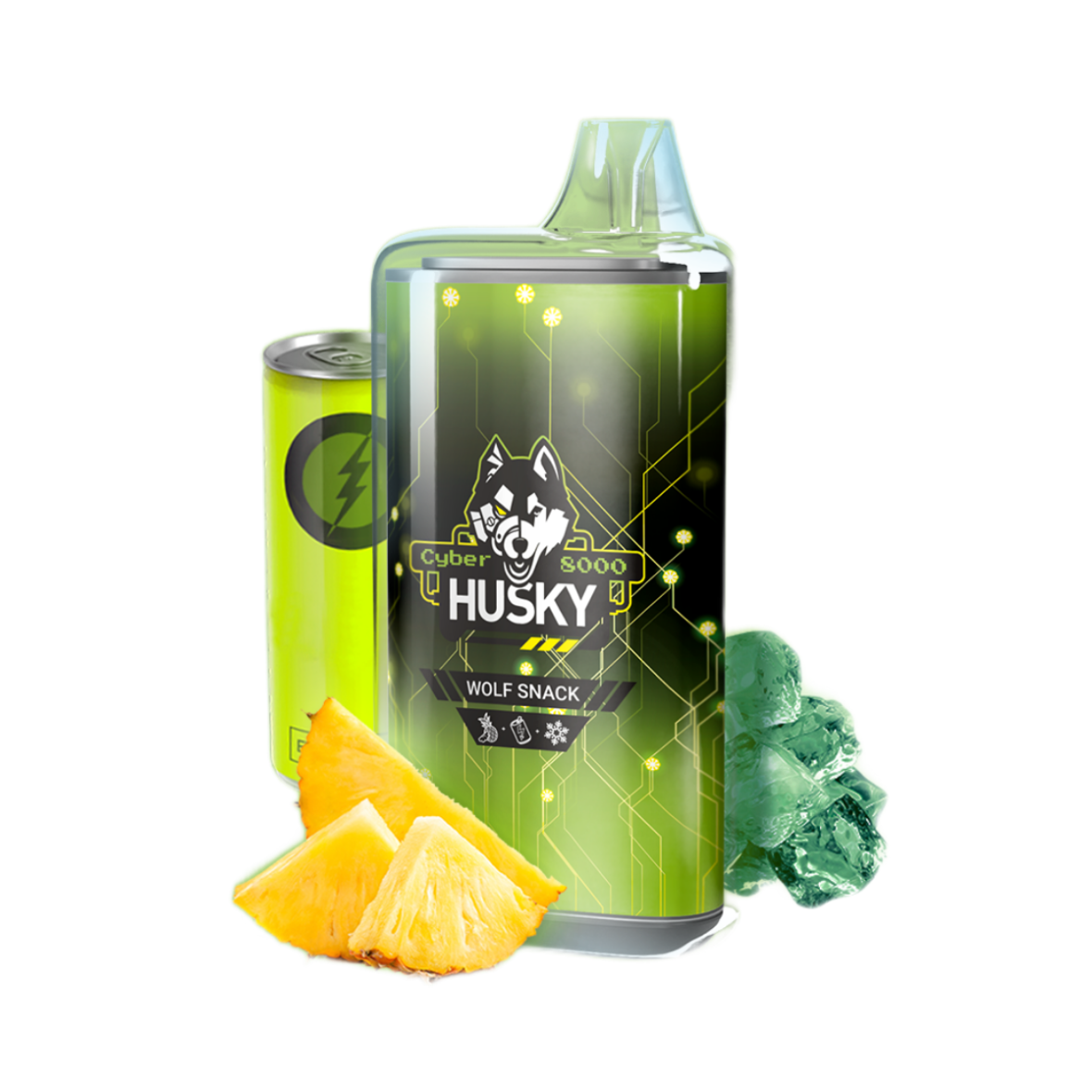 HUSKY CYBER NEW 8000 Энергетик ананас лёд