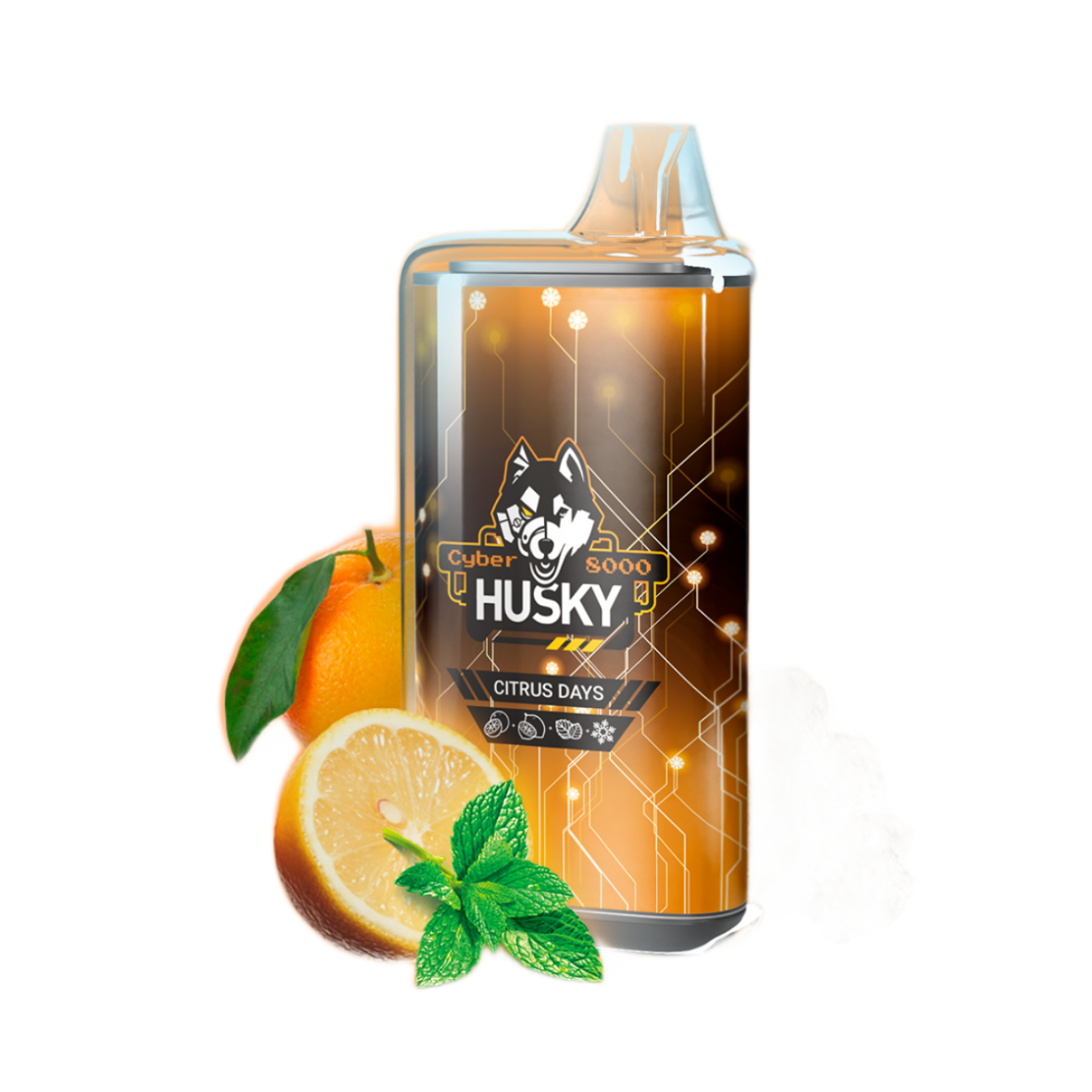 HUSKY CYBER NEW 8000 Апельсин лимон перечная мята лёд