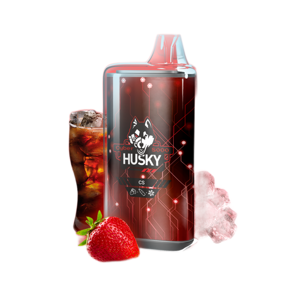 HUSKY CYBER NEW 8000 Сладкая клубника кола лёд
